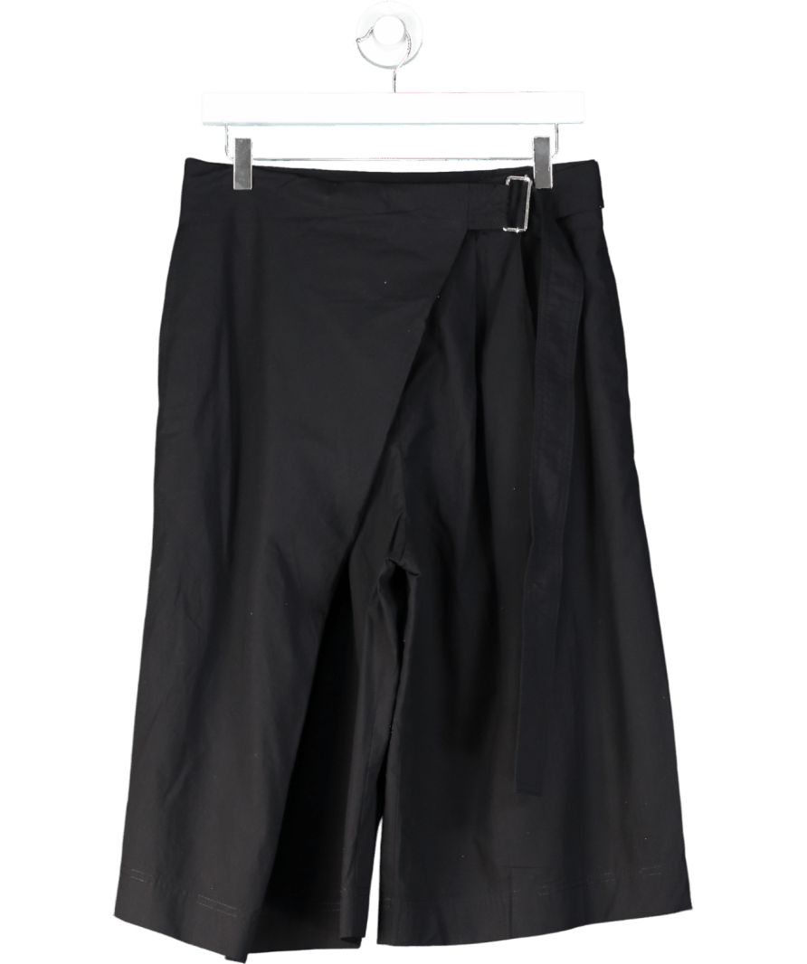 cos Black Cotton Wrap Front Culottes UK 12 - Reliked