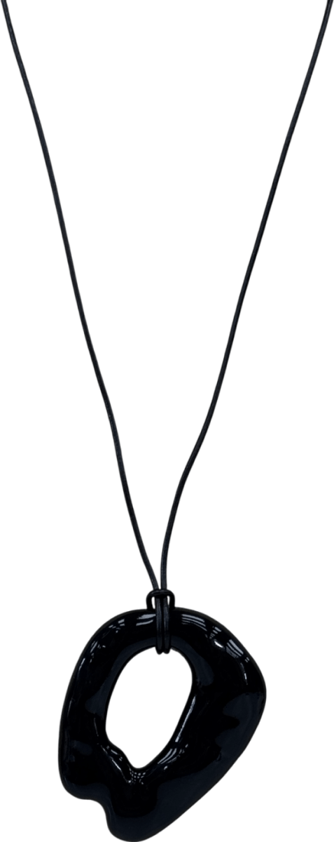 cos Black Molten Pendant Necklace One Size - Reliked