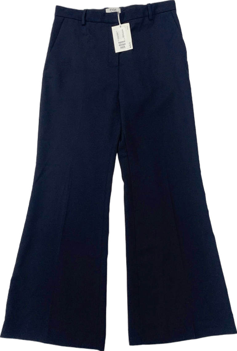 COS Black Wool Flared Trousers UK 14 - Reliked