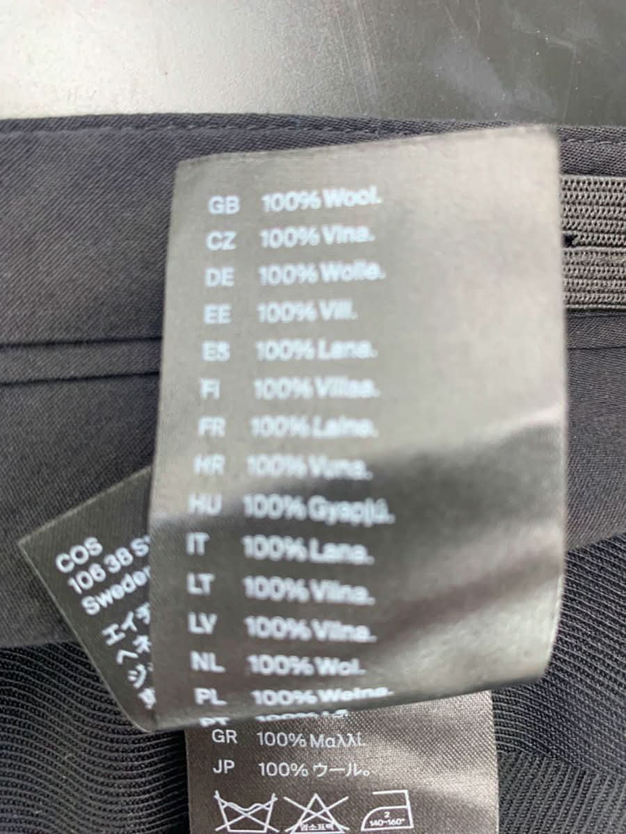 COS Black Wool Flared Trousers UK 14 - Reliked