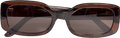 cos Brown Rectangular Frame Sunglasses One Size - Reliked
