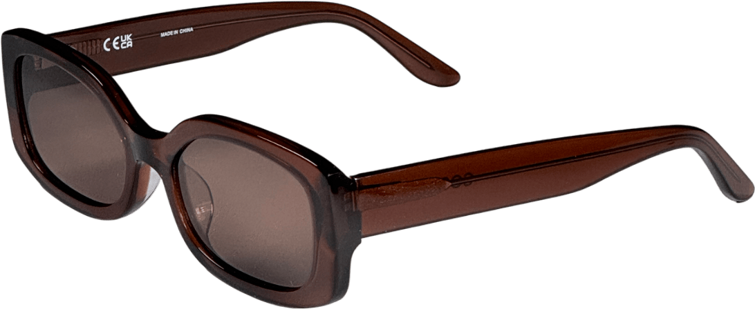 cos Brown Rectangular Frame Sunglasses One Size - Reliked