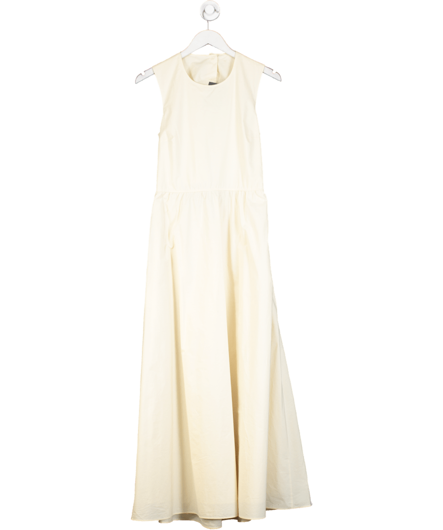 cos Buttermilk Yellow Open - back Cotton Maxi Dres UK 8 - Reliked