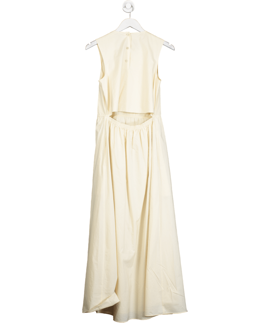 cos Buttermilk Yellow Open - back Cotton Maxi Dres UK 8 - Reliked