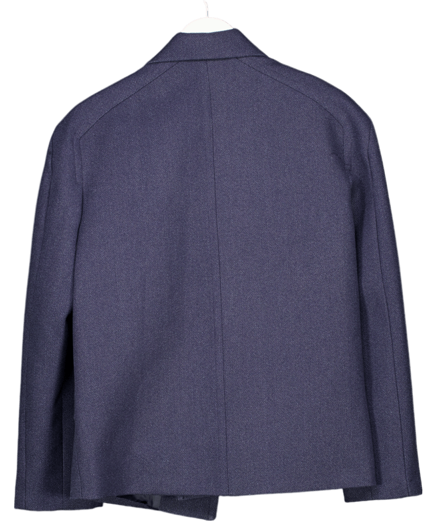 cos Dark Blue Oversized Exaggerated - shoulder Denim - look Blazer UK 8 - Reliked