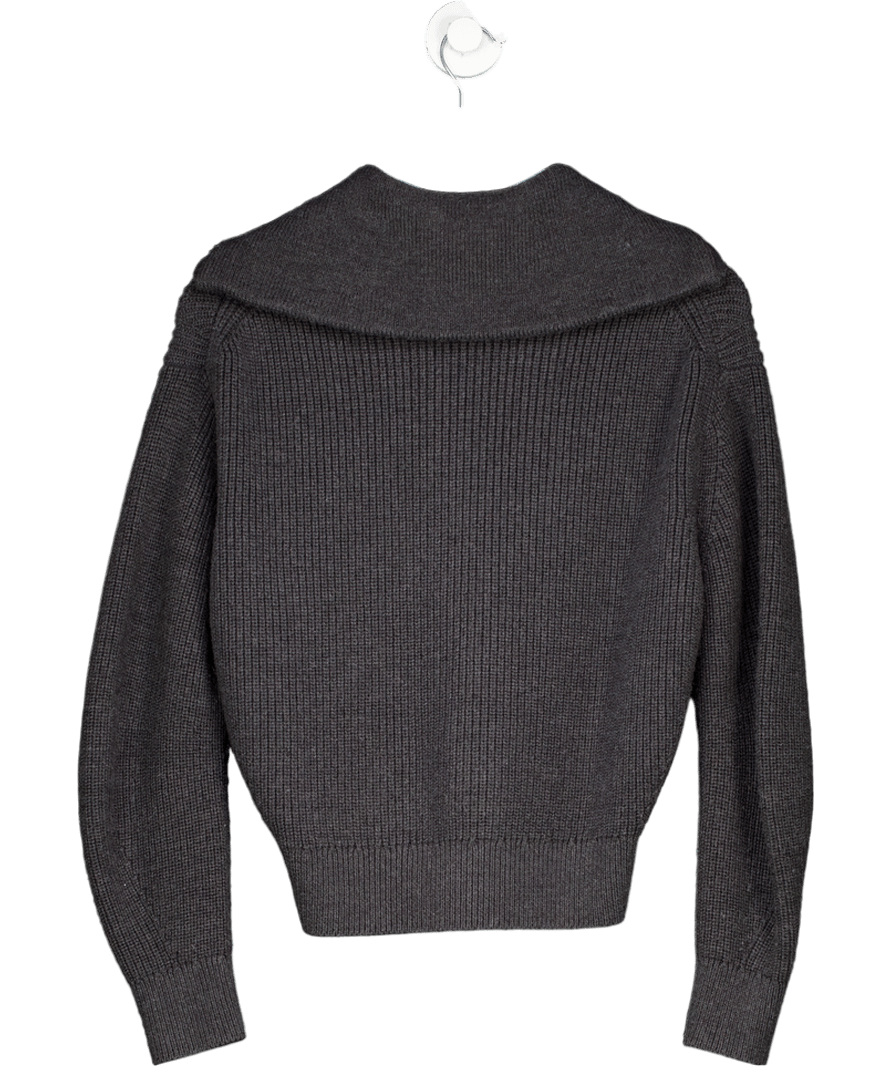 cos Grey Half Zip Funnel Neck Wool Jumper UK XS - Reliked