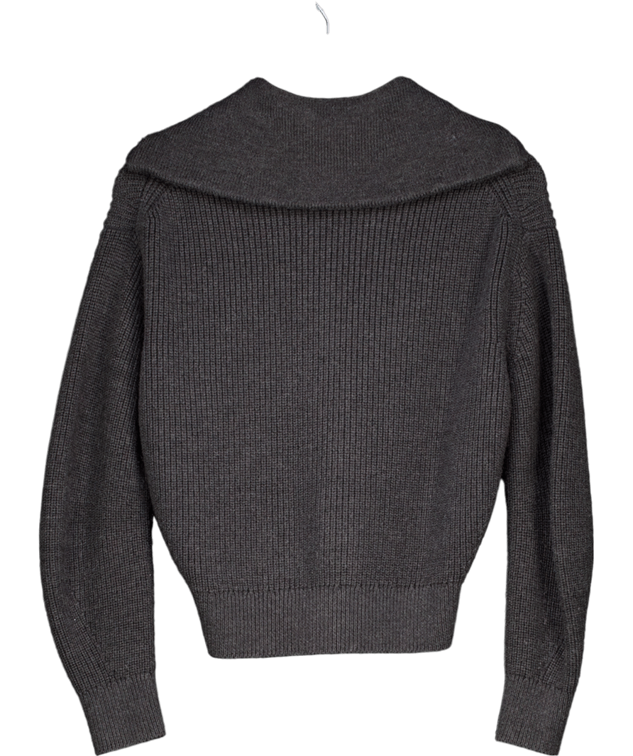 cos Grey Half Zip Funnel Neck Wool Jumper UK XS - Reliked