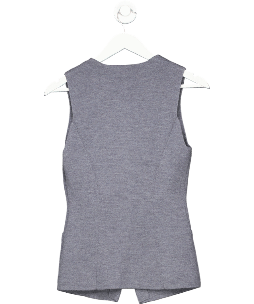 cos Grey Longline Knitted Wool Waistcoat UK XS - Reliked