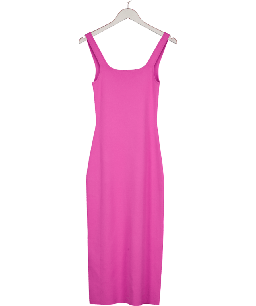 cos Pink Knitted Maxi Tube Dress UK S - Reliked
