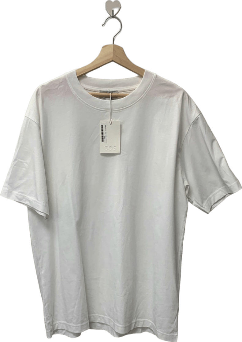 COS White Regular Fit T-Shirt Medium - Reliked