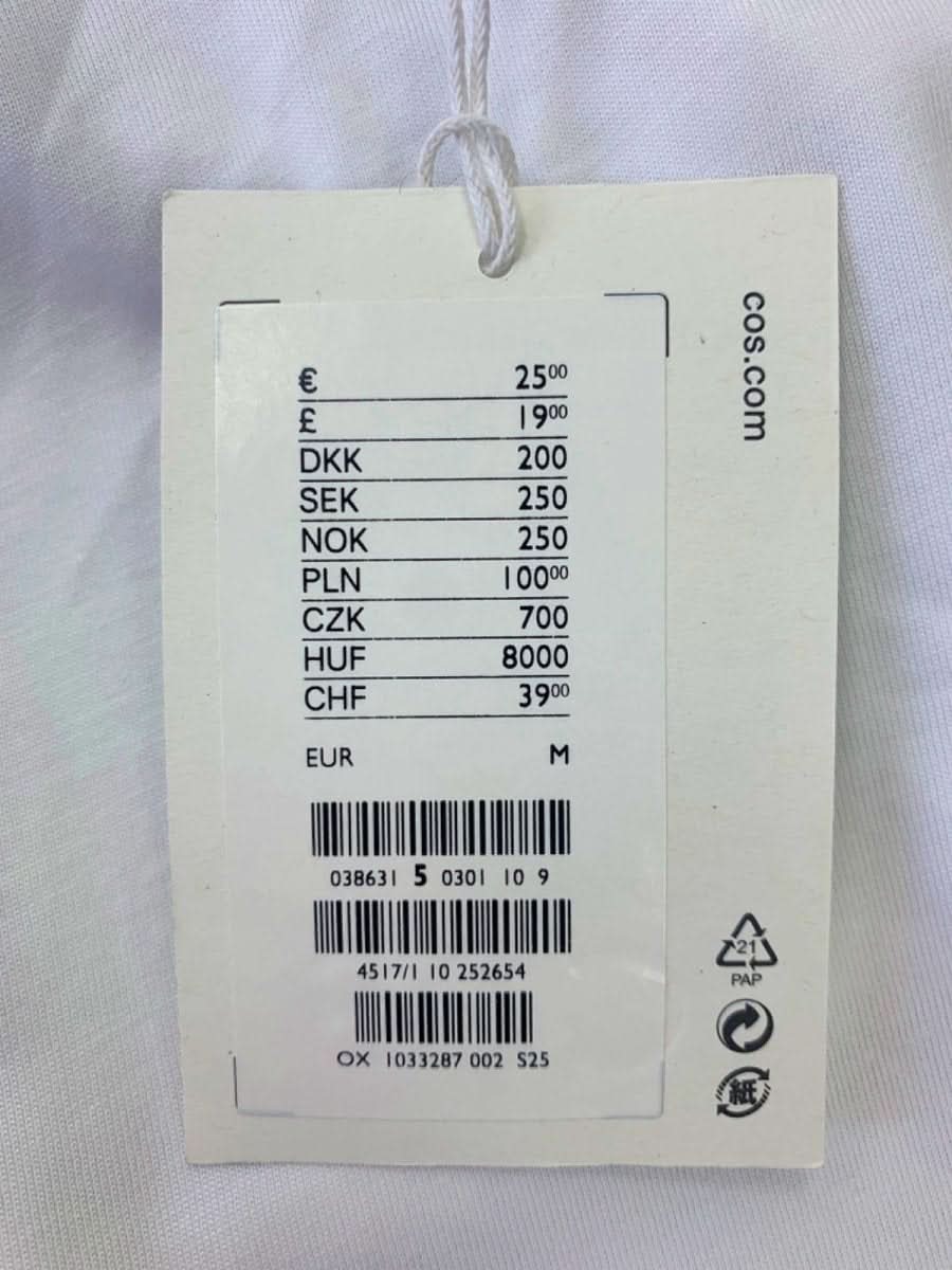 COS White Regular Fit T-Shirt Medium - Reliked