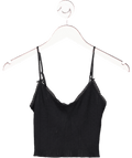 cou cou Intimates Black Pointelle Sleeveless Cotton Top UK S - Reliked