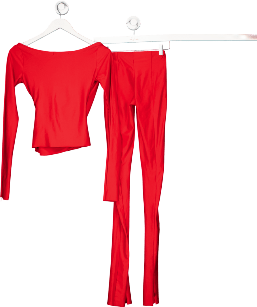 CouCoo Red Lanai Long Sleeve Top And Leggings UK S - Reliked