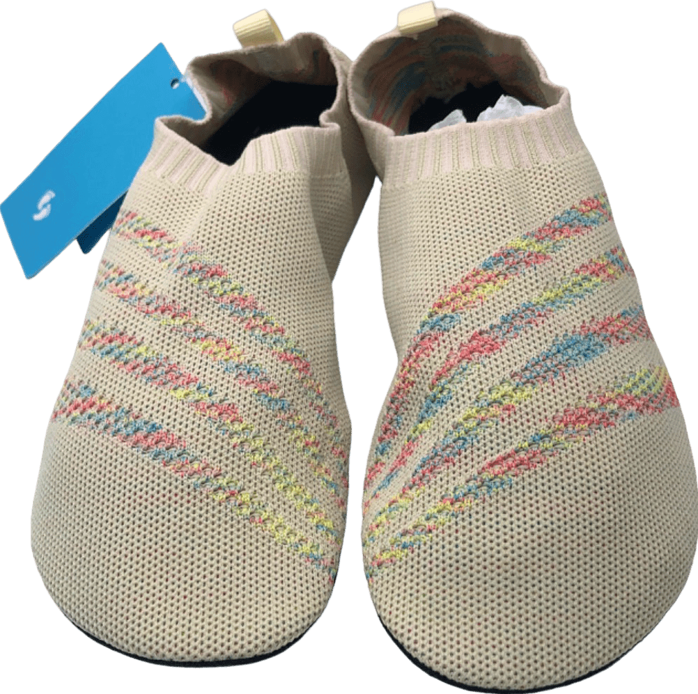 Cream & pastel Knit Yoga Slippers / Aqua Watersport trainers UK 6.5/7.5 - Reliked