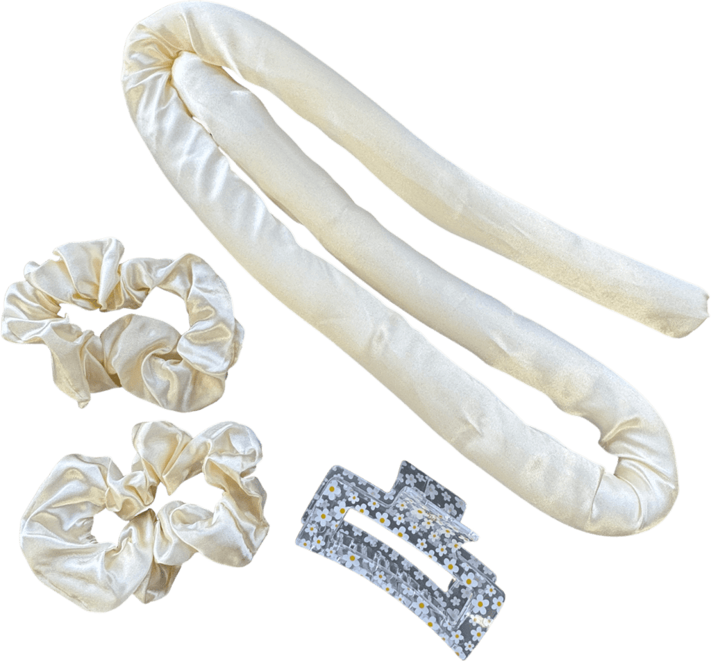 Cream Satin "Heatless Curls" Set - Reliked