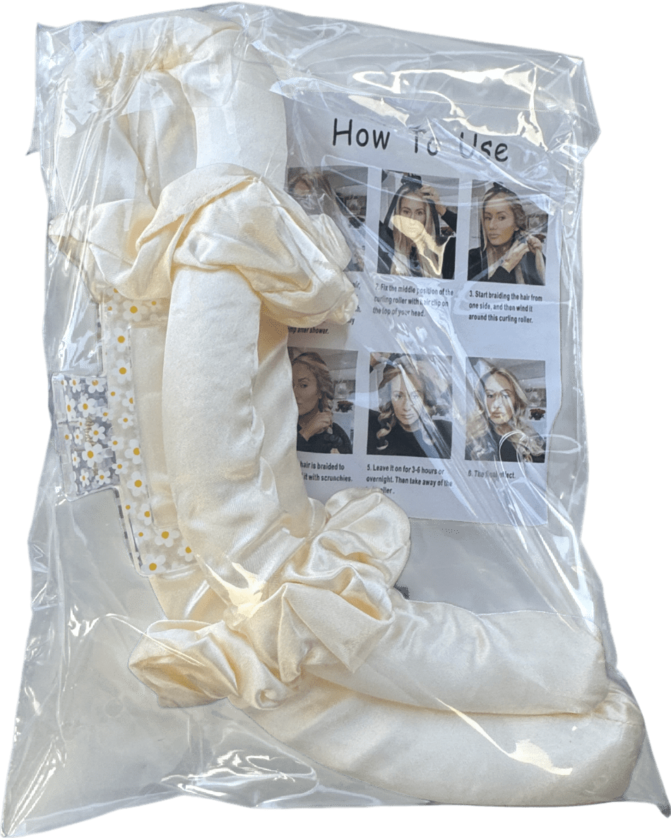 Cream Satin "Heatless Curls" Set - Reliked