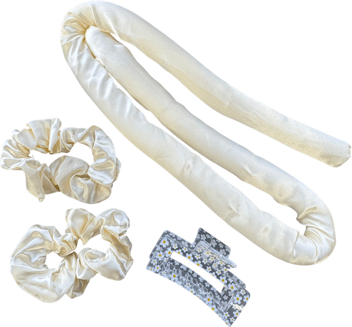 Cream Satin "Heatless Curls" Set - Reliked