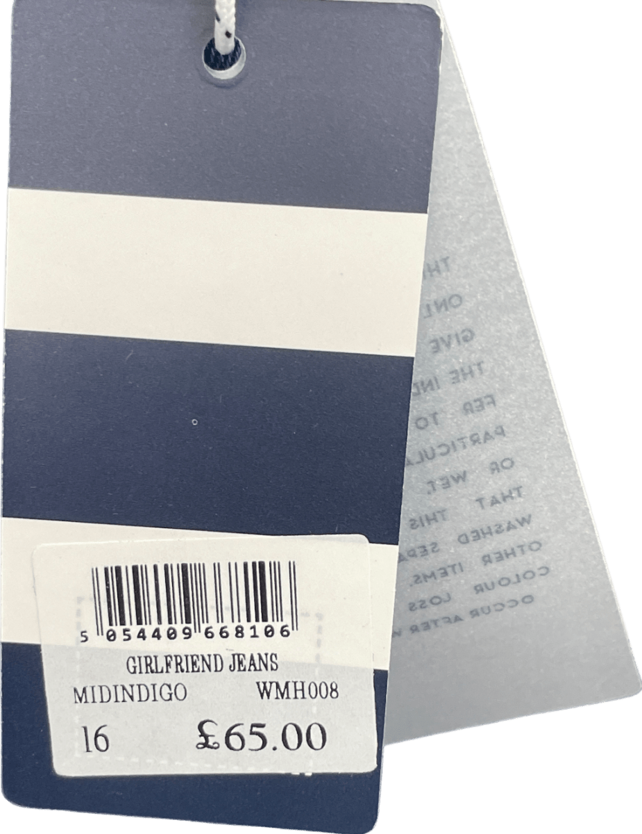 Crew Clothing Blue Mid - blue Girlfriend Jeans UK 16 - Reliked