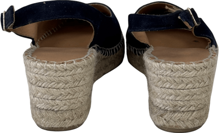Crew Clothing Company Navy Blue Suede Slingback Esapdille Shoes UK 6 EU 39 👠 - Reliked