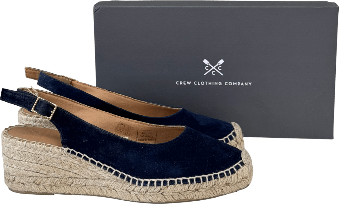 Crew Clothing Company Navy Blue Suede Slingback Esapdille Shoes UK 6 EU 39 👠 - Reliked