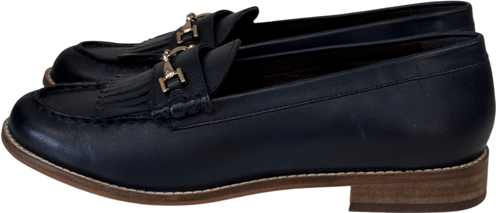 Crew Clothing COmpany Smart Leather Loafers In Navy Blue UK 6 EU 39 👠 - Reliked