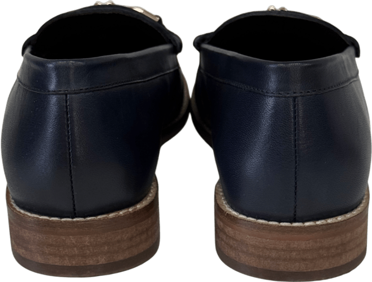 Crew Clothing COmpany Smart Leather Loafers In Navy Blue UK 6 EU 39 👠 - Reliked