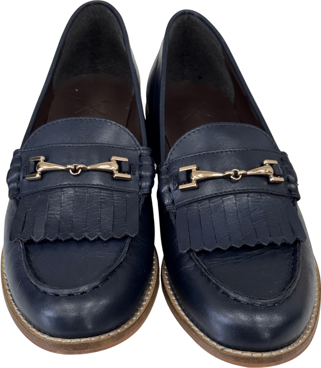 Crew Clothing COmpany Smart Leather Loafers In Navy Blue UK 6 EU 39 👠 - Reliked