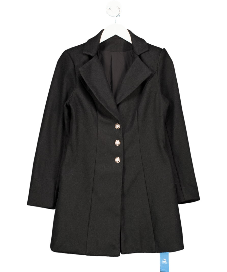 Cupshe Black Fitted Longline Blazer UK S - Reliked