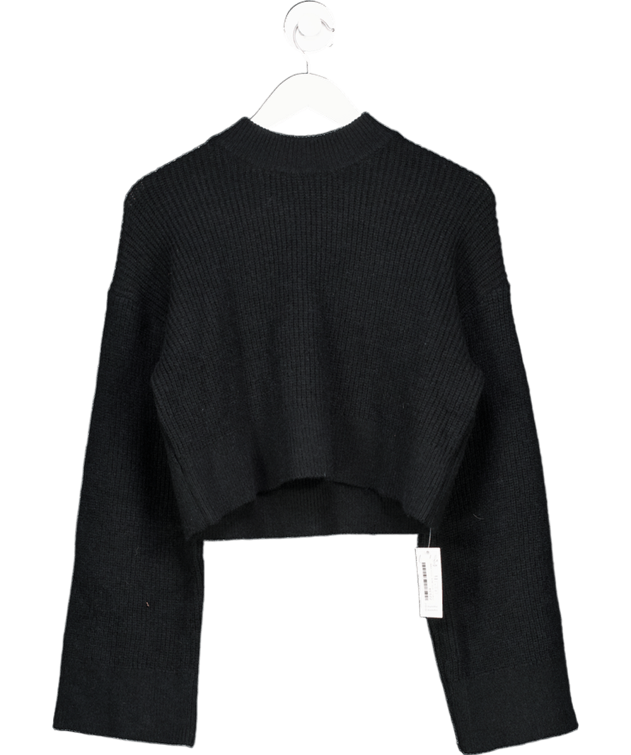 CUPSHE Black X Jojo Dark Night High Neck Extra Long Flared Sleeve Sweate UK S - Reliked