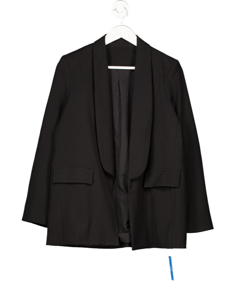 CUPSHE Open Front Black Crepe Tux Blazer UK M - Reliked