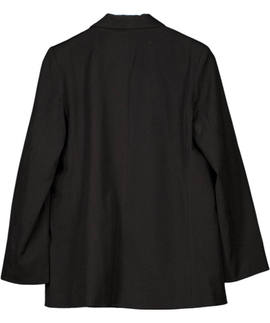 CUPSHE Open Front Black Crepe Tux Blazer UK M - Reliked