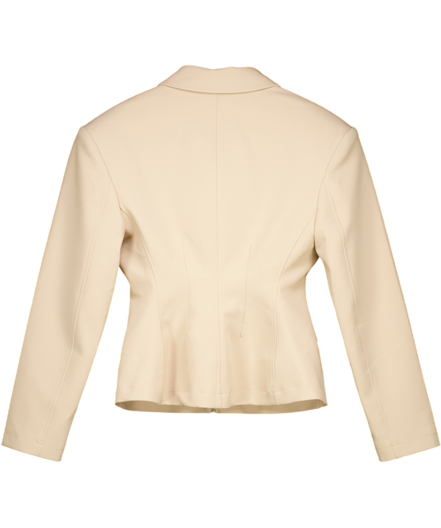 ASOS Beige Fitted Zip Through Blazer UK 10