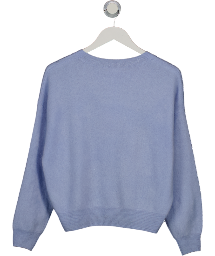 LilySilk Blue Relaxed Drop-shoulder Cashmere Sweater UK XS