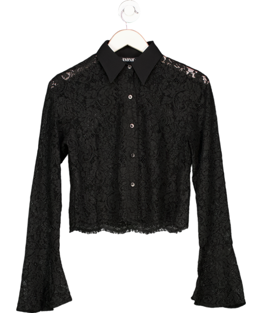 anonie Black Lyra Lace Blouse UK S