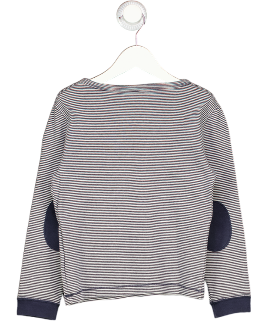 PETITE BATEAU Blue Long-sleeved Stripy Cotton T-shirt 6 Years
