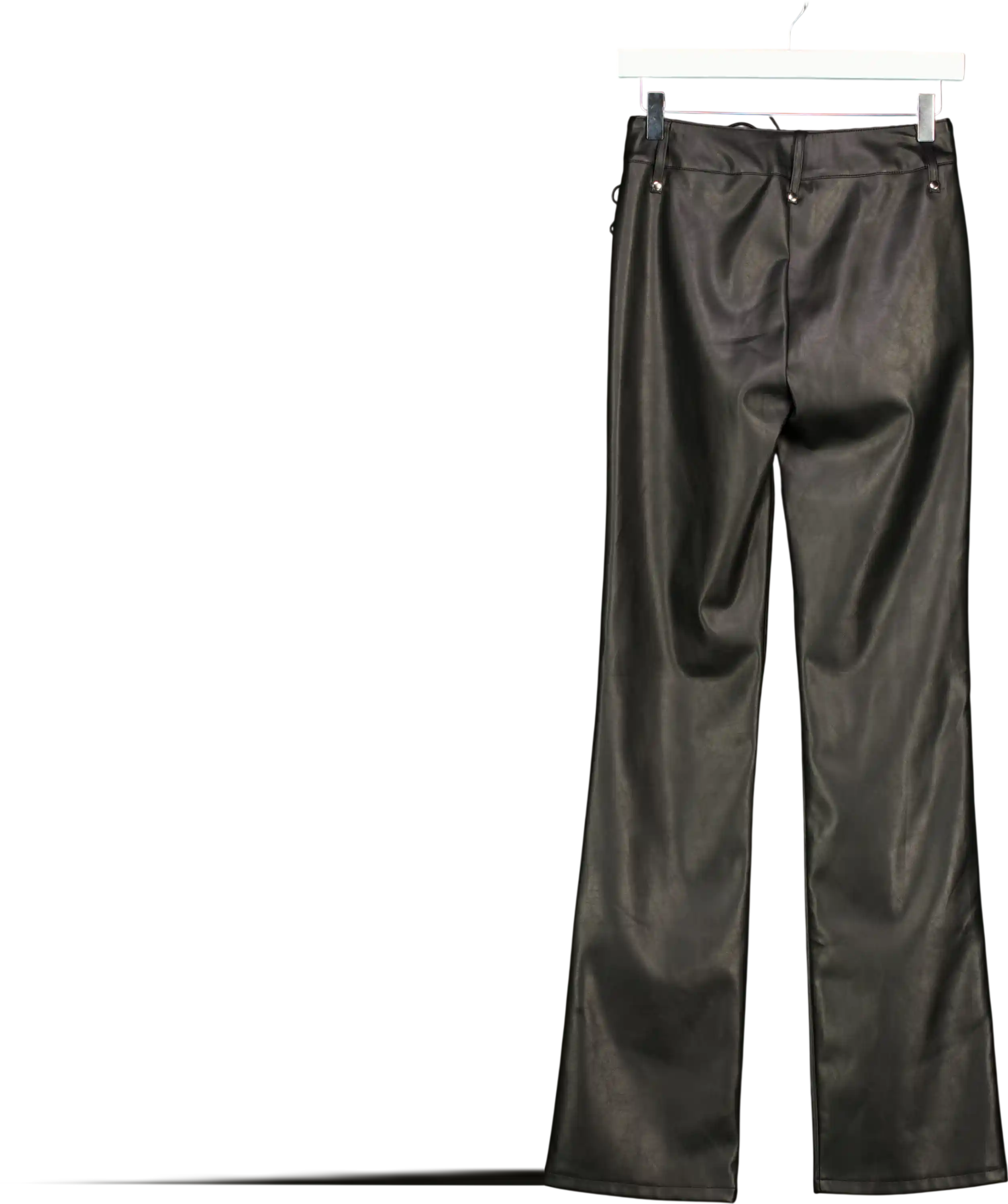 I.AM.GIA Black Kendrix Leather Look Lace Up Detail Trouser UK XS