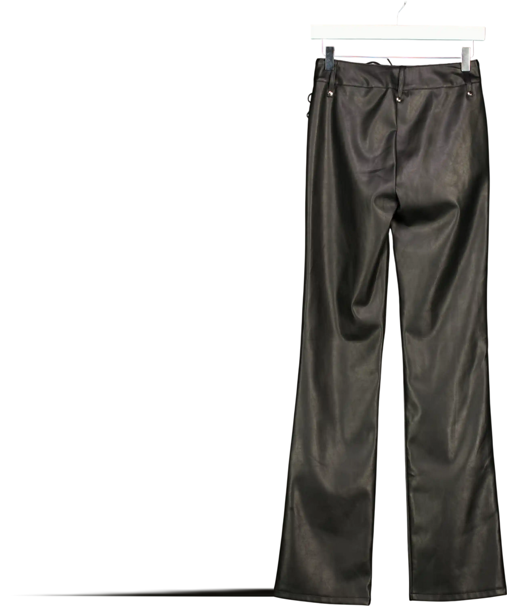 I.AM.GIA Black Kendrix Leather Look Lace Up Detail Trouser UK XS
