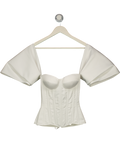 STATNAIA White Satin Corset With Detachable Sleeves UK XS