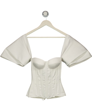STATNAIA White Satin Corset With Detachable Sleeves UK XS