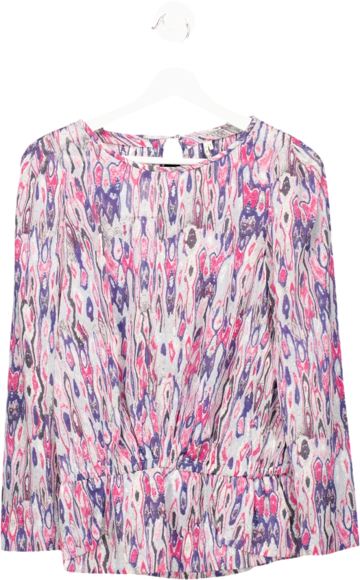 IRO Multicoloured Abstract Print Top Gathered At Waist UK 6