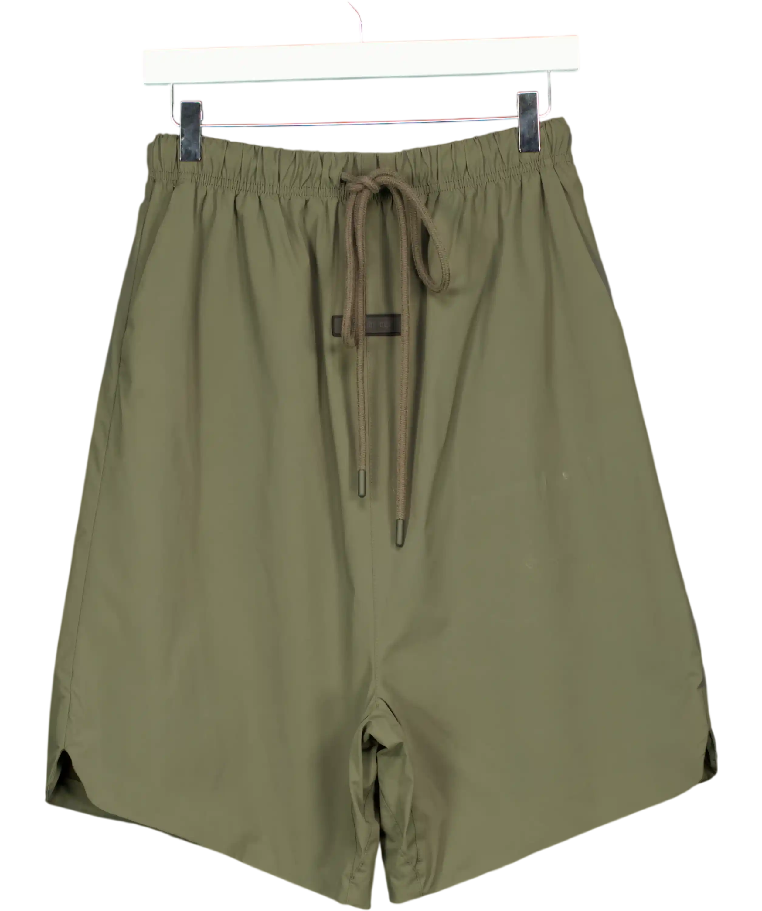 essentials Green Suede Fleece Signature Relaxed Sweatshort UK XS