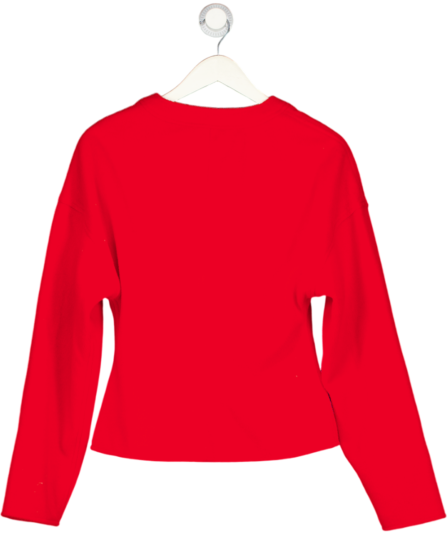 ZARA Red Brushed Cinched Waist Jacket UK M