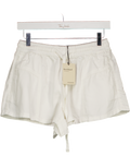 RIVER ISLAND White Tencel Tie Waist Shorts UK 6