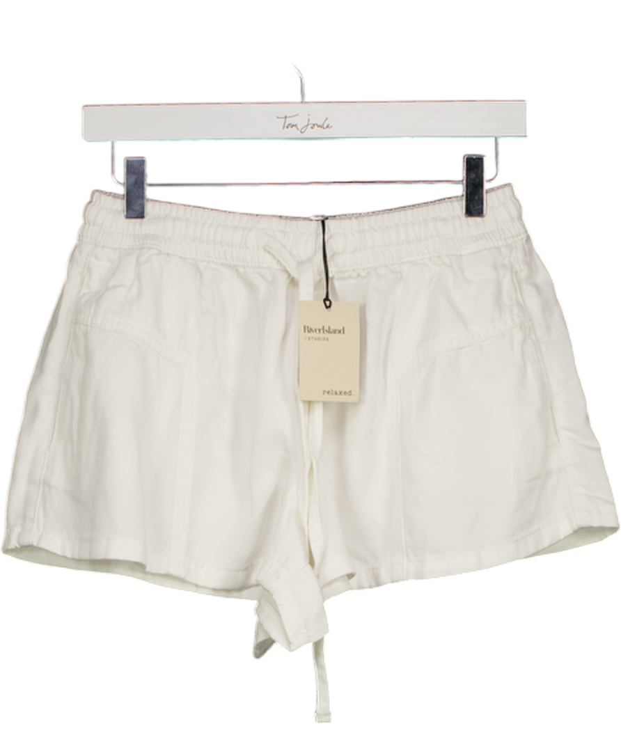 RIVER ISLAND White Tencel Tie Waist Shorts UK 6