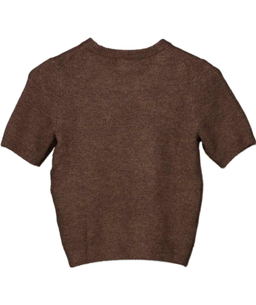 H&M Chocolate Brown Fine Knit Jumper UK XS