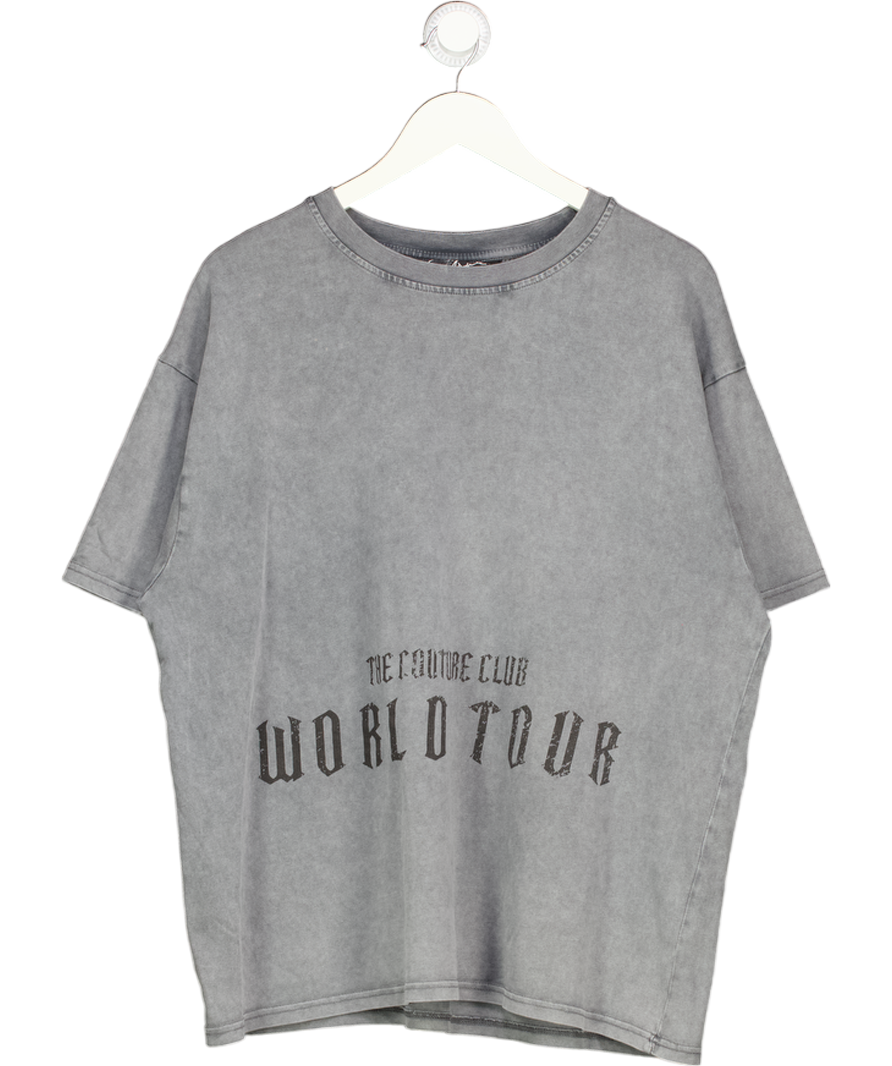 The Couture Club Grey T Shirt With Gothic Heart Back Print UK M