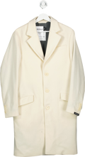 J.Lindenberg Cream Wool Overcoat UK XL