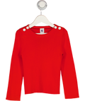 PETITE BATEAU Orange Ribbed Jumper With Button Opening Shoulders 4 Years