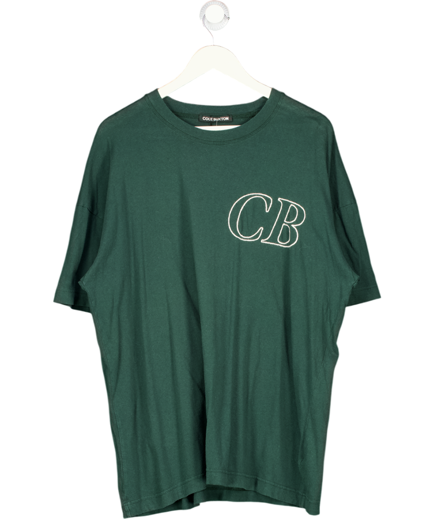 COLE BUXTON Green Cb Embroidered Logo T-shirt UK L