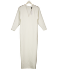 KAREN MILLEN Ivory White Stretch Tailored Ruched Sleeve Maxi Dress UK 6